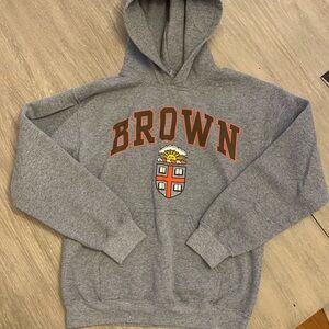 Gray Hoodie with Brown University Logo